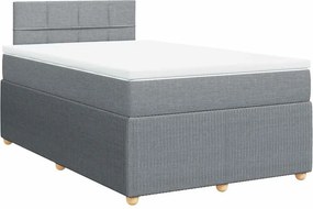 vidaXL világosszürke szövet rugós ágy matraccal 120 x 190 cm