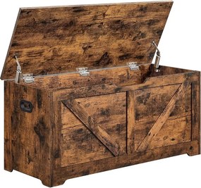 Tároló láda, rusztikus barna 100x40x46cm