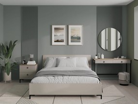 Franciaágy 160 cm Demandaron (taupe + silverjack tölgy) (ágyráccsal) (tárolóhellyel). Akció -16%. 1116818