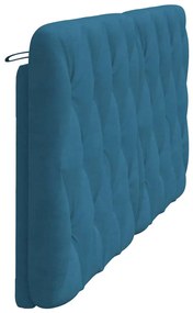 kék bársony fejtámla párna 180 cm