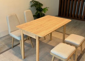 Étkezőgarnitúra(Kihúzható asztal, szék) (5 db) Vina Mini 02 1005 - Tölgy, Krém