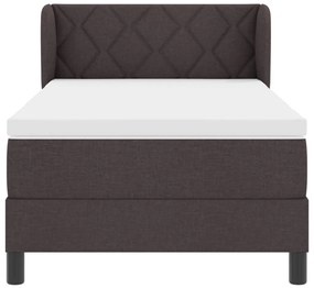 Boxspring Ágy Matrac nélkül Sötétbarna 90x200 cm Szövet