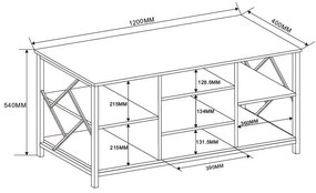 TV asztal Tablo, tölgy / sötétbarna