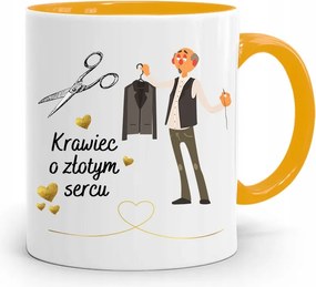 Sárga Szabó Bögre Arany Szívvel, fényképes nyomattal