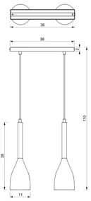 Csillár zsinóron MUZA 2xE27/60W/230V