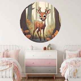 PIPPER. Kör alakú falmatrica "Szarvas az erdőben" Méret: 60cm