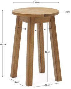 Natúr színű akácfa ülőke Amel – Kave Home