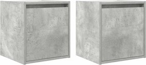 vidaXL 2 db betonszürke falra szerelhető éjjeliszekrény 38x34x40 cm
