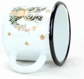 Belis Smaltált bögre Bagoly koszorú, 7 cm, 0,25 l