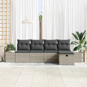Kerti Kanapé Szett párnával 5 pcs Világosszürke 55 x 62 x 69 cm