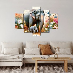 Kép - Elefánt mama, akvarell (150x105 cm)