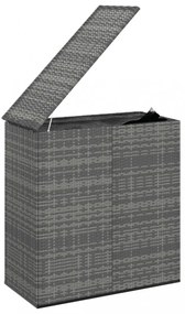 szürke polyrattan kerti párnatartó doboz 100 x 49 x 103,5 cm