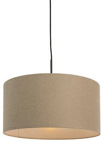 Rusztikus lógólámpa fekete bézs árnyékolóval 50 cm - Combi