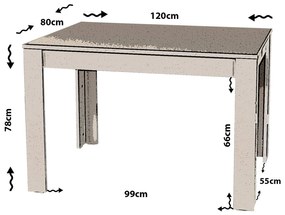 Étkezőasztal Signal 120 (4 személy részére) (tölgy) . 1102578