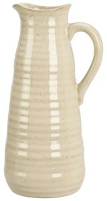 Busara kőagyag  váza, 10,5 x 24 cm, bézs