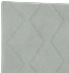 Fejtámla Gyémánt Blokkok Design Világosszürke 80 cm Vastag Bársony