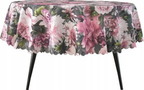 Abrosz Foltálló Kerek 120 CM Sötét Grafit Nagy Virágok Kör