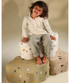 Zöld buklé-zsenília gyerek puff Terrazzo Cloud – Wigiwama