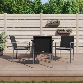 5 részes polyrattan és acél kerti étkezőgarnitúra párnával