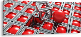 Kép - 3D fémes absztrakció (120x50 cm)