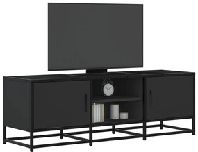 fekete szerelt fa és fém TV-szekrény 120x35x41 cm