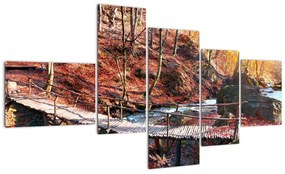 Kép - ősz, út, erdő (150x85cm)