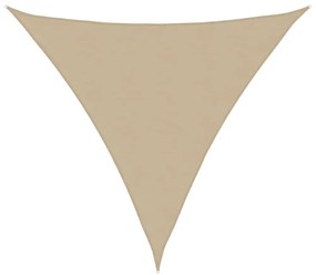 bézs háromszög alakú oxford-szövet napvitorla 4 x 4 x 4 m