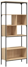 5 szintes sonoma tölgy színű fa könyvespolc 76 x 33 x 188,5 cm