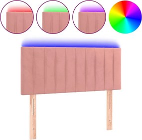 vidaXL rózsaszín bársony LED-es fejtámla 100x5x78/88 cm