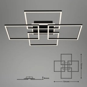 Brilo - LED dimmelhető mennyezeti lámpatest FRAME 50W/230V Wi-Fi Tuya + távirányító 72,4x72,4cm fekete