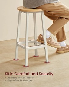 Bárszék szett, 2 db-os, konyhai bárszék,bézs és fehér tölgy színben