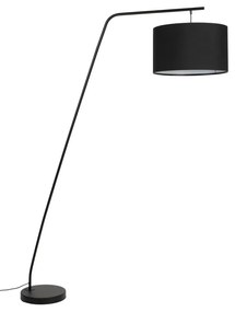 Fekete állólámpa textil búrával (magasság 220 cm) Martine – White Label