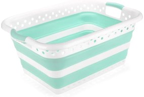 Collapsible Laundry Basket fehér-türkiz összecsukható szennyeskosár - Addis
