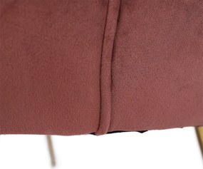 Pad Art-deco stílusban, rózsaszín Velvet anyag/gold chróm-arany, NOBLIN