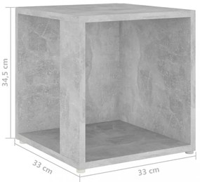 betonszürke szerelt fa kisasztal 33 x 33 x 34,5 cm