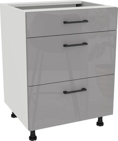 Konyhaszekrény fiók Slim 60 Capri Fehér front Szürke Akril Fényes