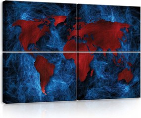 Vászonkép 120x80 Világtérkép absztrakt modern polip energia dinamika