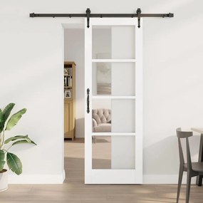 Egyszerű Csúszó Ajtó Fehér 73.5 x 211 cm Fa és fém