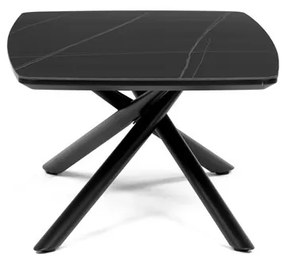 Dohányzóasztal 120×70 cm, Sinterelt Kerámia, Márványhatás. AHG-X7227 BK