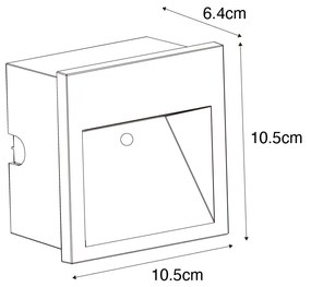 Modern fali lámpa fekete, beépített LED-del - Gem 2