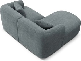 Sötétszürke kordbársony sarokkanapé (bal oldali-heverő résszel) Campi – Cosmopolitan Design