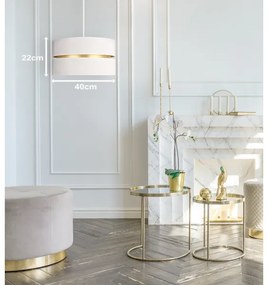 Duolla - Csillár zsinóron DUO 1xE27/15W/230V átm. 40 cm krémes/arany