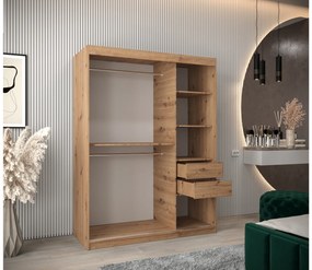 Ruhásszekrény 150 cm Toki 3 (artisan tölgy + artisan tölgy). 1065079