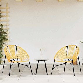 fekete és sárga polyrattan kerti tojás szék