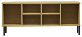 OSLO barna tömör fa cipőszekrény fém lábakkal 106 x 35 x 45 cm