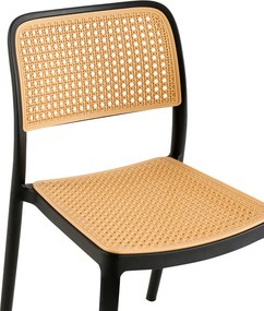 Rakásolható szék, fekete/bézs, RAVID TYP 1