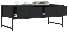 Fekete szerelt fa dohányzóasztal 101x49x39,5 cm