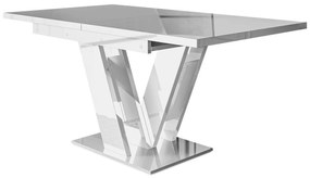Asztal Goodyear 104Fényes fehér, 76x80x120cm, Hosszabbíthatóság, Laminált forgácslap, Laminált forgácslap