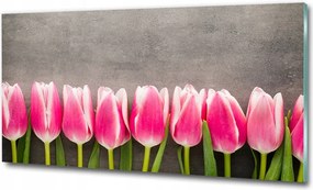 Fotótapéta üvegfalra Rózsaszín tulipánok 100x70