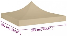 bézs tető partisátorhoz 3 x 3 m 270 g/m²